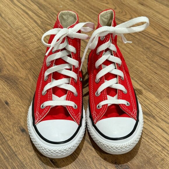 CONVERSE Kids Chuck Taylor All-Star Hi Sneakers - Red/White - Size 13 - Like New - Picture 2 of 7